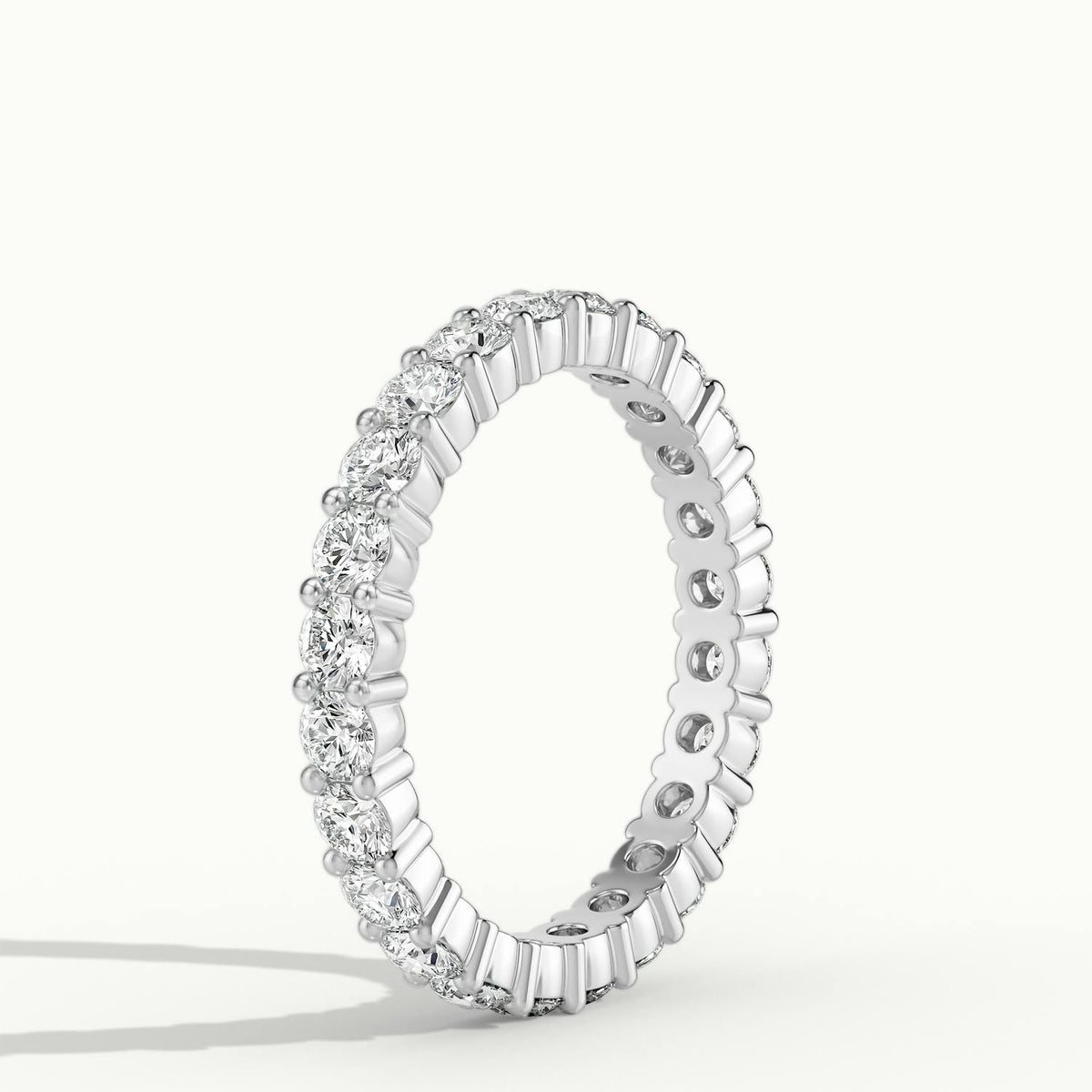 2.5mm Shared Prong Lab Grown Diamond Eternity Ring in 14K White Gold