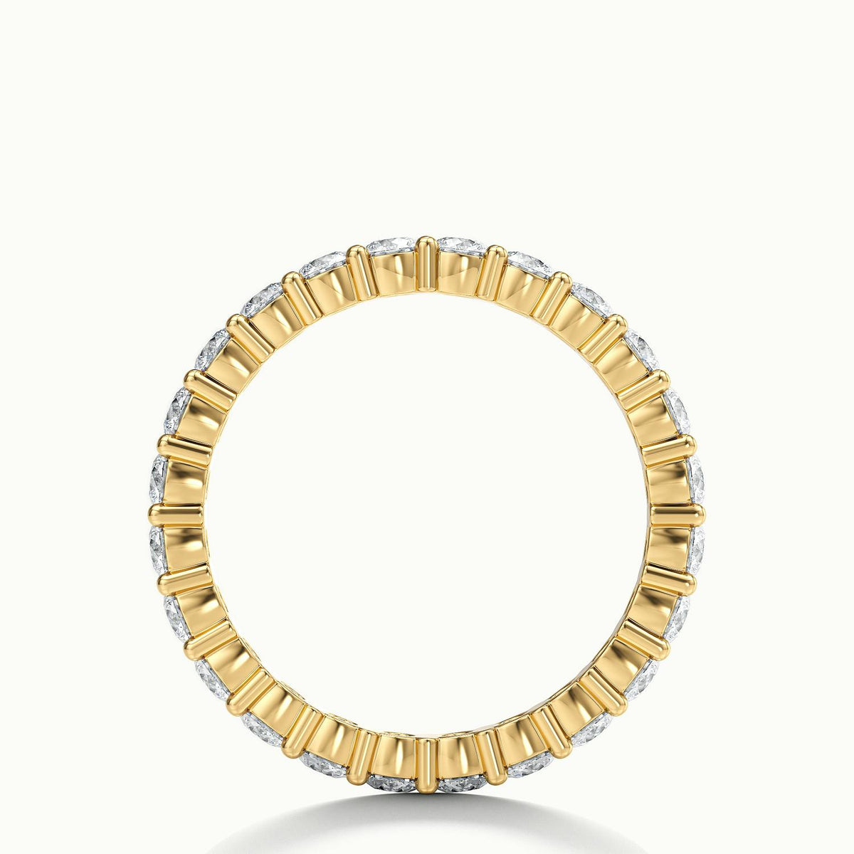 2.5mm Shared Prong Lab Grown Diamond Eternity Ring in 14K Yellow Gold