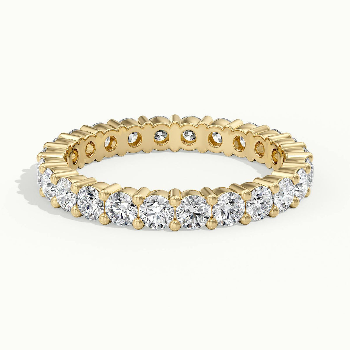 2.5mm Shared Prong Lab Grown Diamond Eternity Ring in 14K Yellow Gold