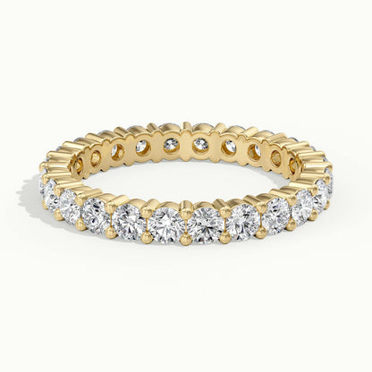 2.5mm Shared Prong Lab Grown Diamond Eternity Ring in 14K Yellow Gold