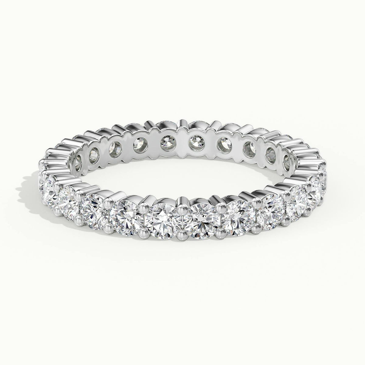 2.5mm Shared Prong Lab Grown Diamond Eternity Ring in 18K White Gold