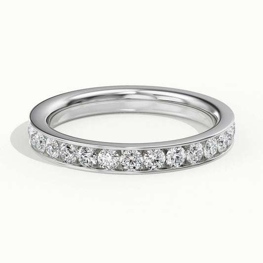 2.75mm Channel Set Lab Grown Diamond Full Eternity Ring in 10K White Gold