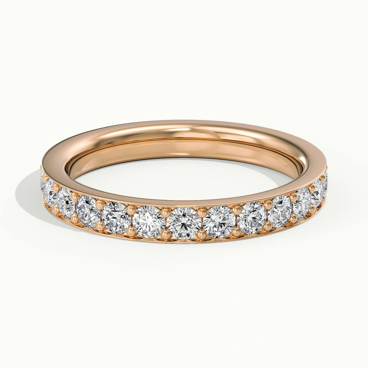 2.75mm Pavé Set Lab Grown Diamond Full Eternity Ring in 14K Rose Gold