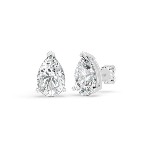 2.00ct Pear Lab Grown Diamond Stud Earrings In 14K White Gold