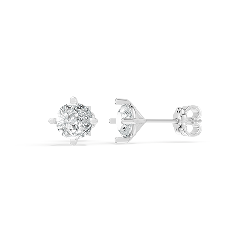 2.00ct Round Four Prong Lab Grown Diamond Stud Earrings In 14K White Gold