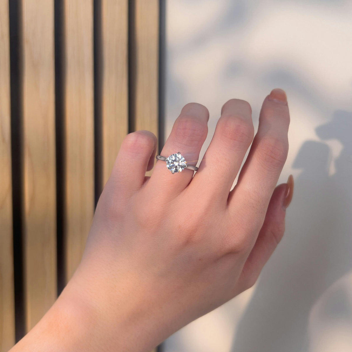 Elise 1.5 Carat Round Lab Grown Diamond Solitaire Engagement Ring in 925 Silver - view 8