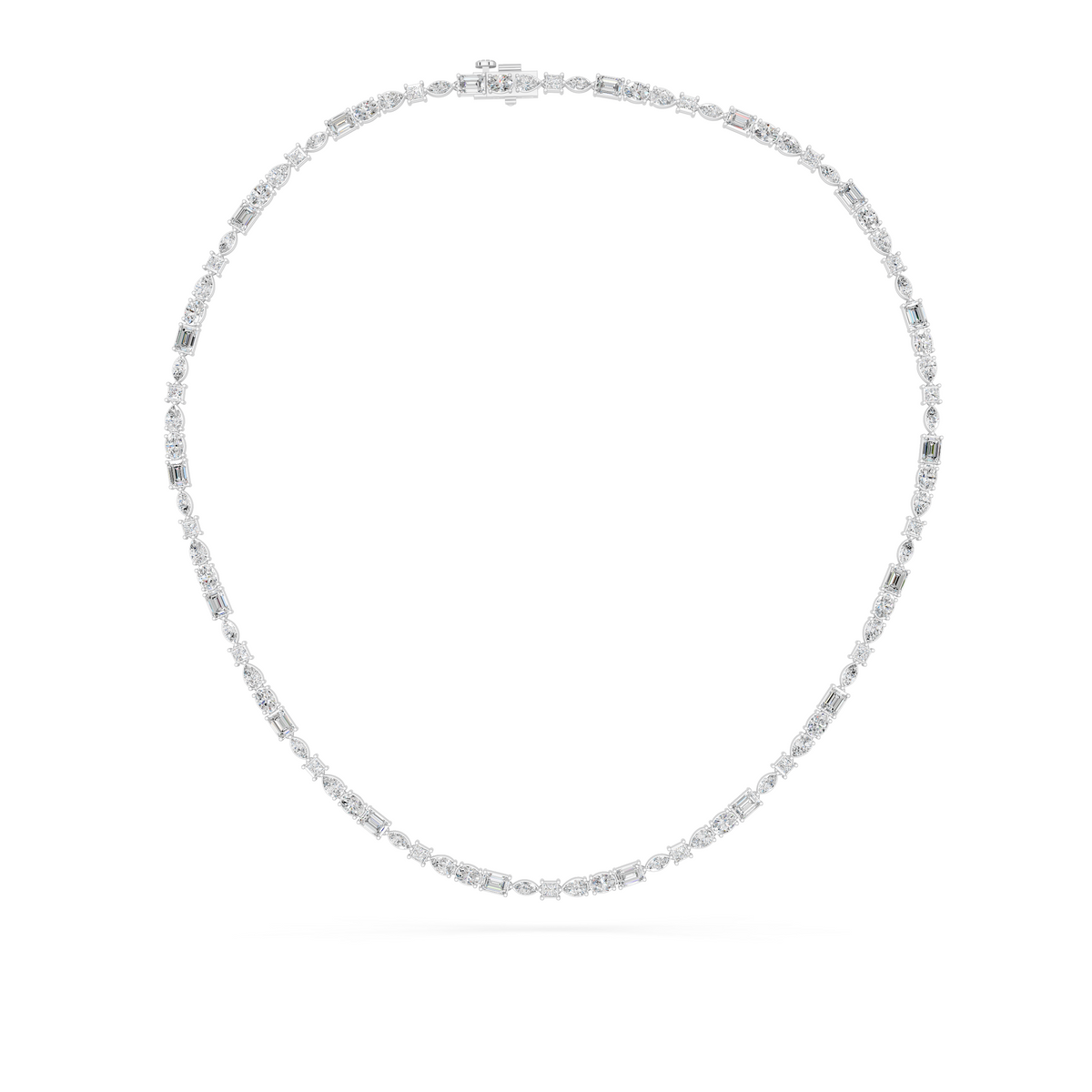 20.00ct Multi-Shape Lab Grown Diamond Necklace In 14K White Gold