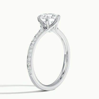 Ilsa Pavé 1.5 Carat Round Lab Grown Diamond Side Stone Engagement Ring in 925 Silver - view 4