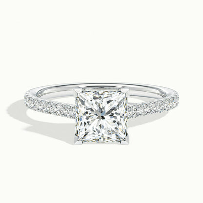 Talia Scallop 2 Carat Princess Lab Grown Diamond Solitaire Engagement Ring in Platinum - view 1