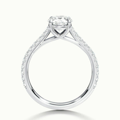 Talia Scallop 2 Carat Round Lab Grown Diamond Solitaire Engagement Ring in 925 Silver - view 3