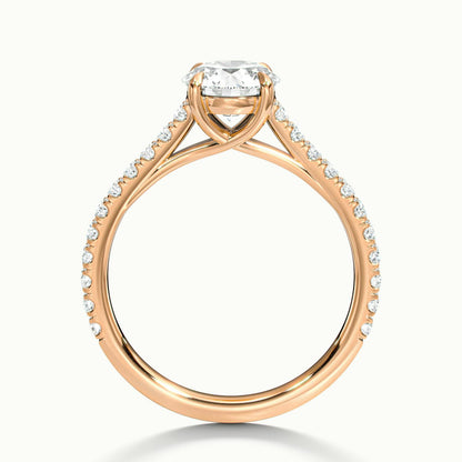 Talia Scallop 1 Carat Round Lab Grown Diamond Solitaire Engagement Ring in 18K Rose Gold - view 3
