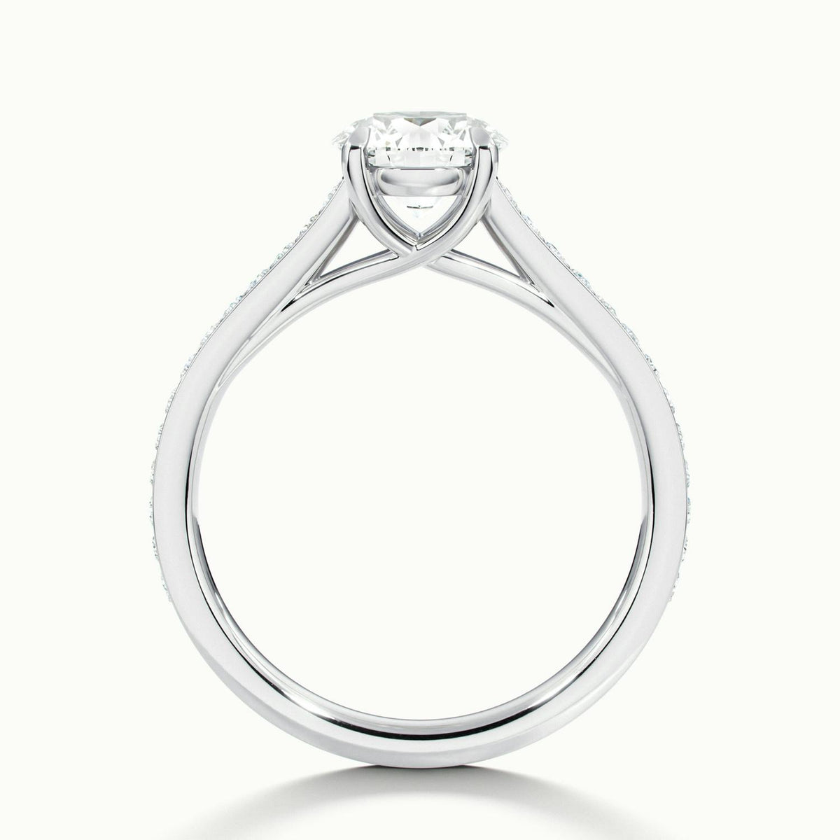 Talia Pavé 2 Carat Round Lab Grown Diamond Side Stone Engagement Ring in 925 Silver - view 3