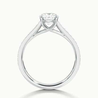 Talia Pavé 2 Carat Round Lab Grown Diamond Side Stone Engagement Ring in 14K White Gold - view 3