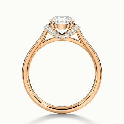 Fern Pavé 2 Carat Round Lab Grown Diamond Side Stone Engagement Ring in 14K Rose Gold - view 3