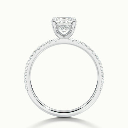 Adela Scallop 2 Carat Round Lab Grown Diamond Side Stone Engagement Ring in Platinum - view 3