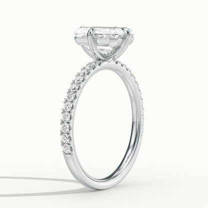 Nira Scallop 2 Carat Emerald Lab Grown Diamond Hidden Halo Engagement Ring in Platinum - view 4