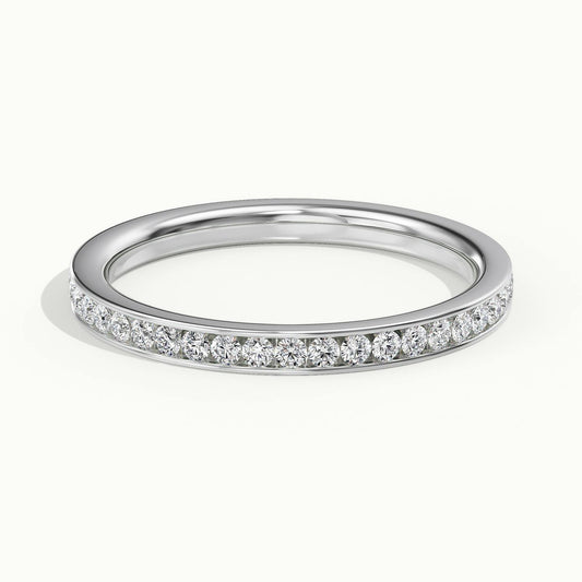 2mm Channel Set Lab Grown Diamond Full Eternity Ring in 14K White Gold