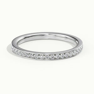 2mm Channel Set Lab Grown Diamond Full Eternity Ring in 18K White Gold