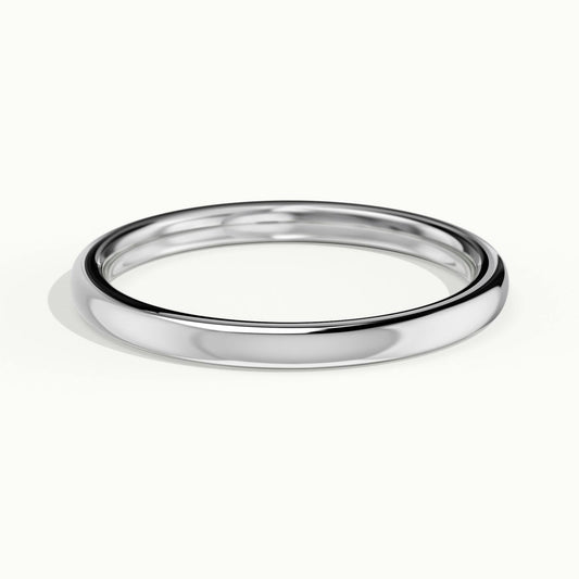 2mm Classic Comfort Fit Wedding Band in 10K White Gold