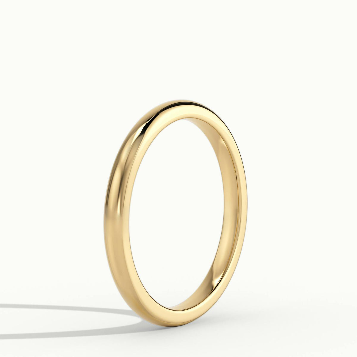 2mm Cushion Profile Wedding Band in 10K Yellow Gold
