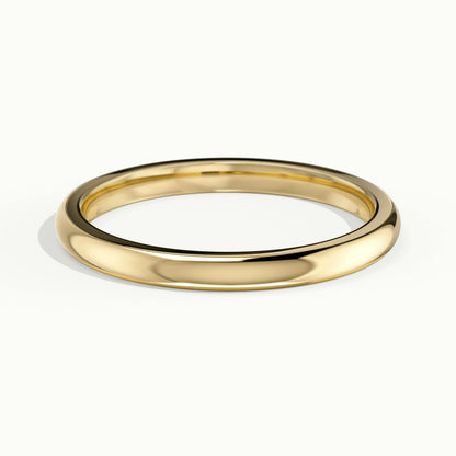 2mm Cushion Profile Wedding Band in 10K Yellow Gold