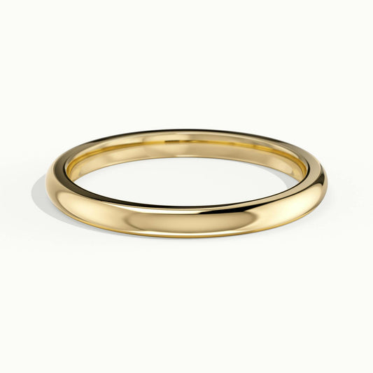 2mm Cushion Profile Wedding Band in 10K Yellow Gold