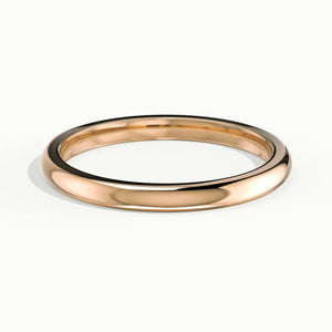 2mm Cushion Profile Wedding Band in 14K Rose Gold