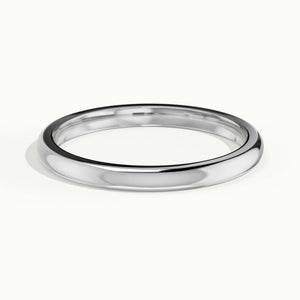 2mm Cushion Profile Wedding Band in 18K White Gold
