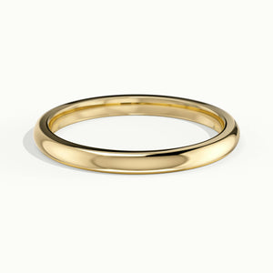 2mm Cushion Profile Wedding Band in 18K Yellow Gold