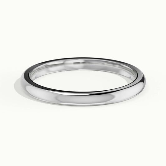 2mm Cushion Profile Wedding Band in Platinum