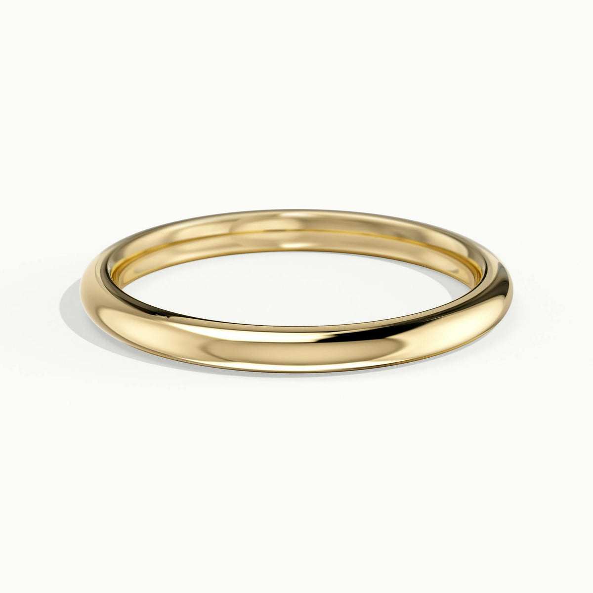 2mm Domed Comfort Fit Wedding Band in 10K Yellow Gold