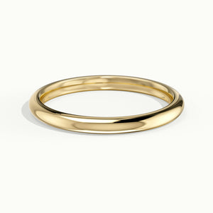 2mm Domed Comfort Fit Wedding Band in 10K Yellow Gold