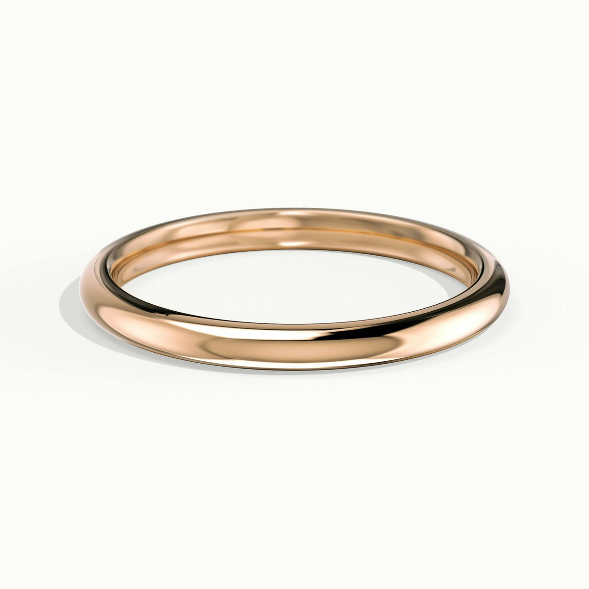 2mm Domed Comfort Fit Wedding Band in 14K Rose Gold