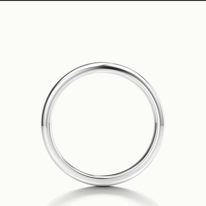 2mm Domed Comfort Fit Wedding Band in 14K White Gold