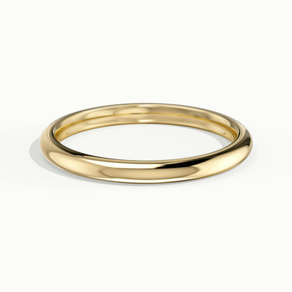 2mm Domed Comfort Fit Wedding Band in 14K Yellow Gold