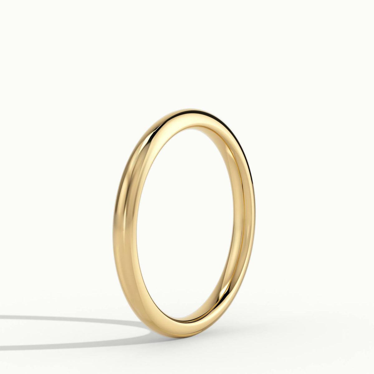 2mm Domed Comfort Fit Wedding Band in 18K Yellow Gold