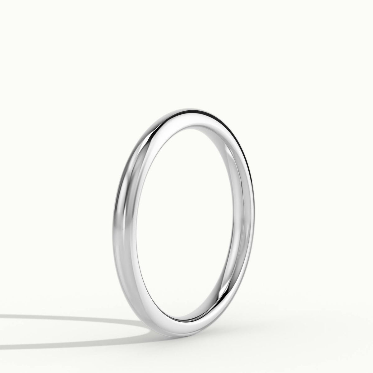 2mm Domed Comfort Fit Wedding Band in Platinum