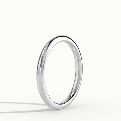 2mm Domed Comfort Fit Wedding Band in Platinum