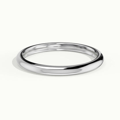 2mm Domed Comfort Fit Wedding Band in Platinum