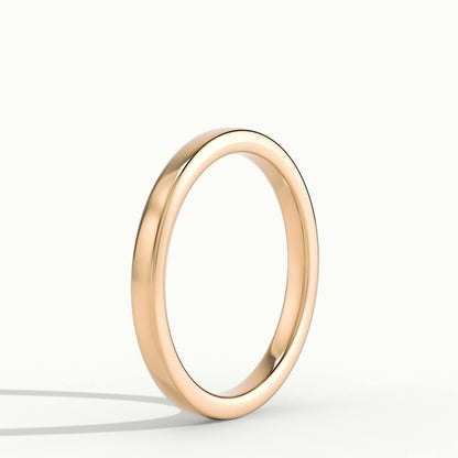 2mm Flat Comfort Fit Wedding Band in 10K Rose Gold