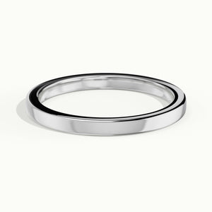 2mm Flat Comfort Fit Wedding Band in 10K White Gold