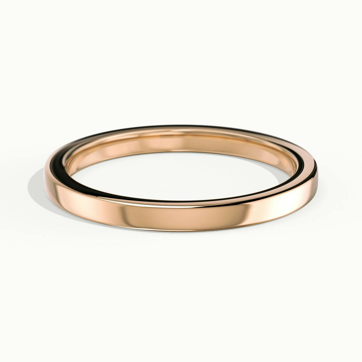 2mm Flat Comfort Fit Wedding Band in 14K Rose Gold