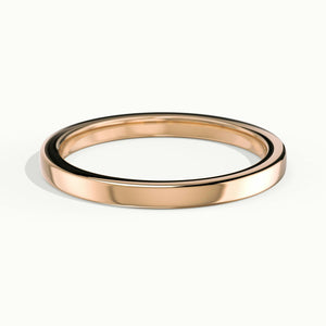 2mm Flat Comfort Fit Wedding Band in 14K Rose Gold