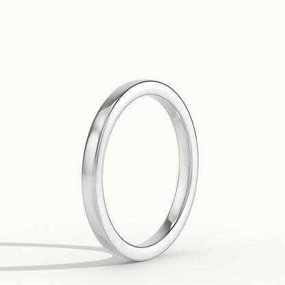2mm Flat Comfort Fit Wedding Band in 14K White Gold