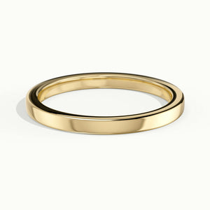 2mm Flat Comfort Fit Wedding Band in 14K Yellow Gold