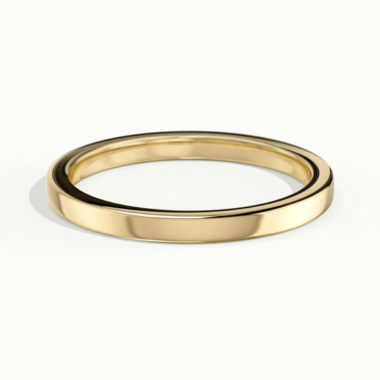 2mm Flat Comfort Fit Wedding Band in 18K Yellow Gold