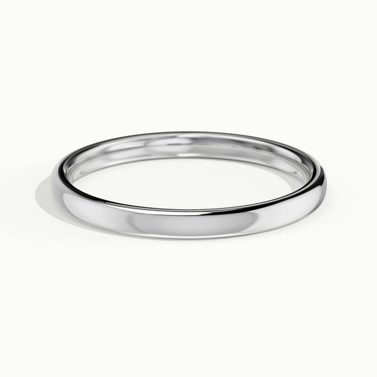 2mm Lightweight Comfort Fit Wedding Band in 10K White Gold