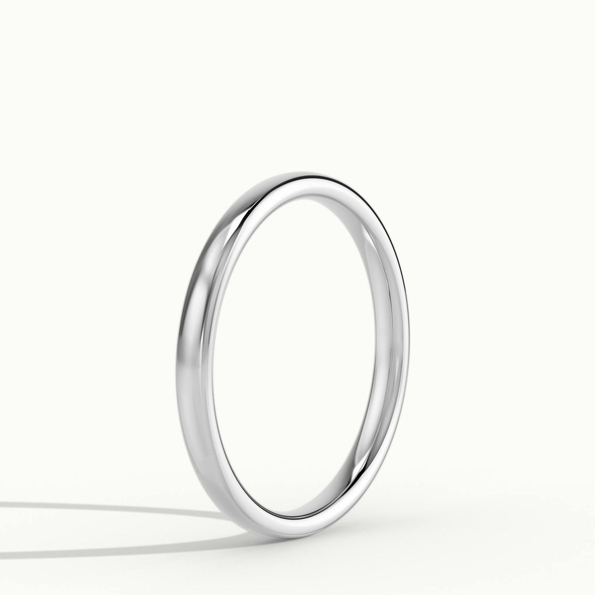 2mm Lightweight Comfort Fit Wedding Band in 14K White Gold