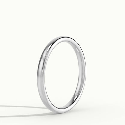 2mm Lightweight Comfort Fit Wedding Band in 14K White Gold