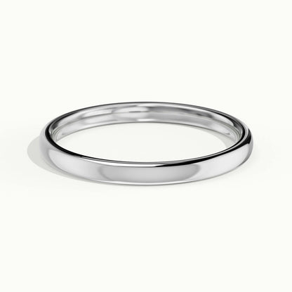 2mm Lightweight Comfort Fit Wedding Band in 14K White Gold